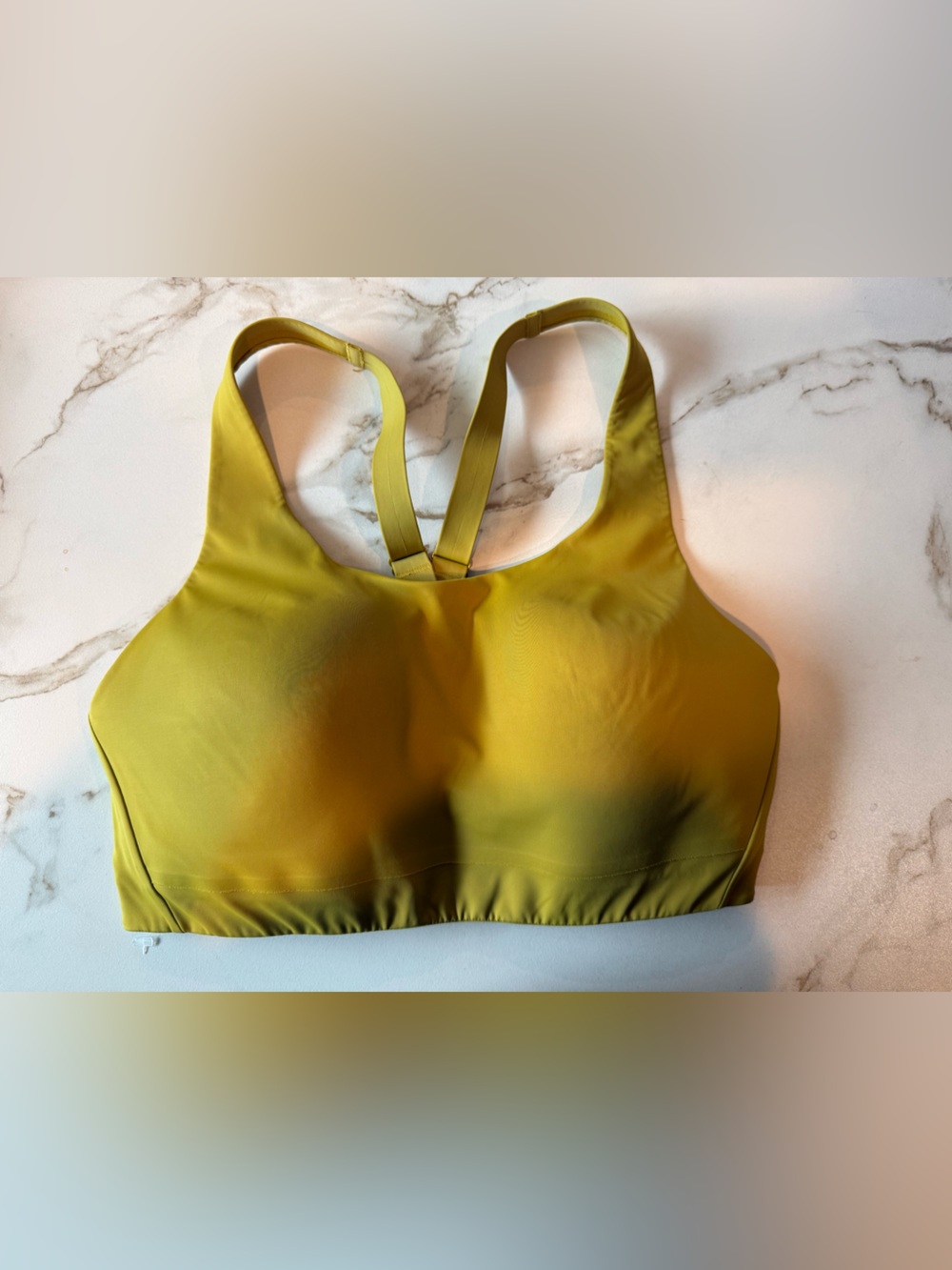 Athleta Advance Bra Olive Green Longline Sports Bra 36D